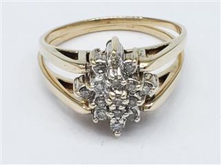 14K Solid Yellow Gold Ruby Diamond Flip Ring Size 5.5